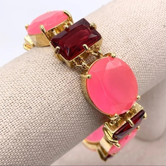 Kate Spade Hancock Park Pink & Red Jeweled Bracelet - Picture 1 of 4